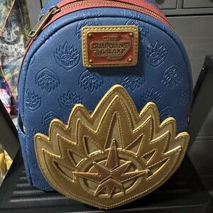 Loungefly hard tag Guardians of the Galaxy Blue and Gold Backpack